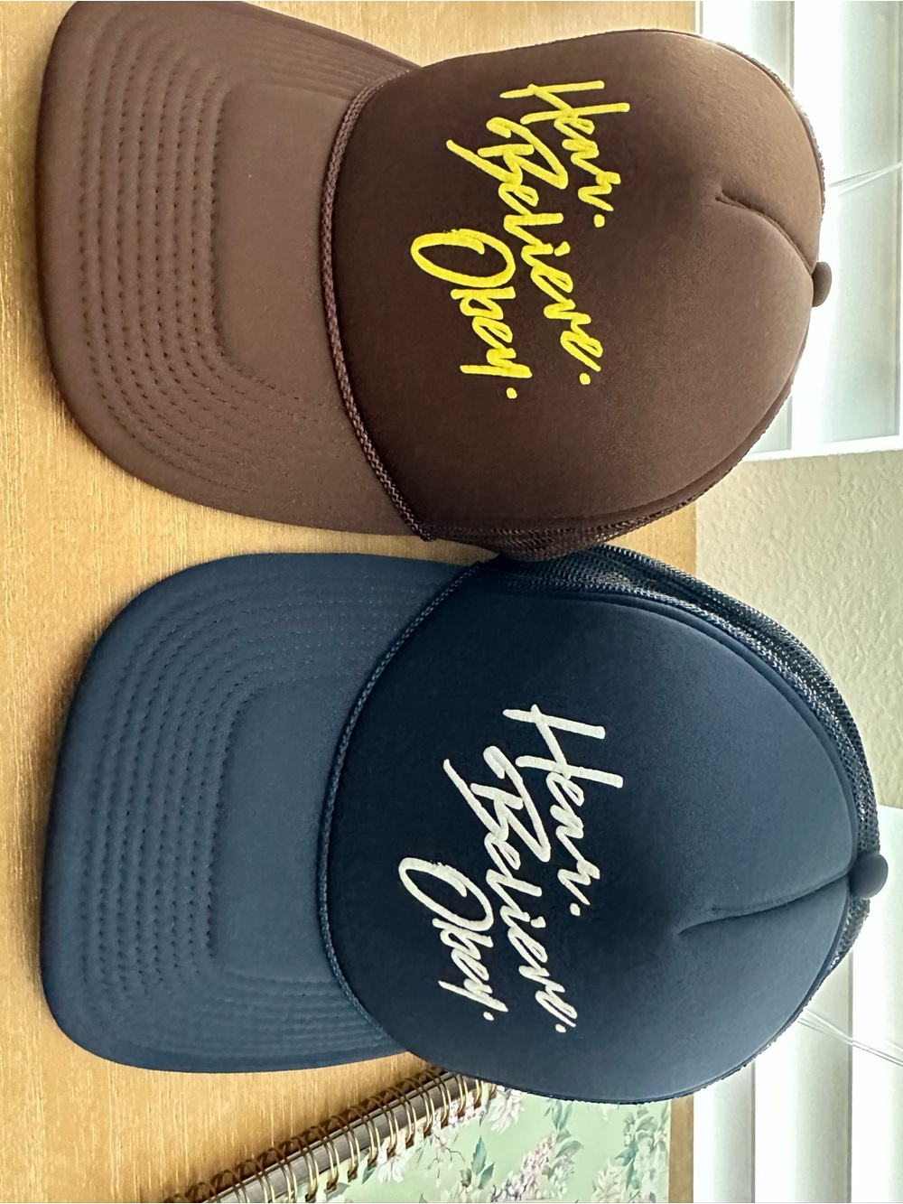 Christian - Women / men Trucker Hat bundle of 2- Navy and Brown